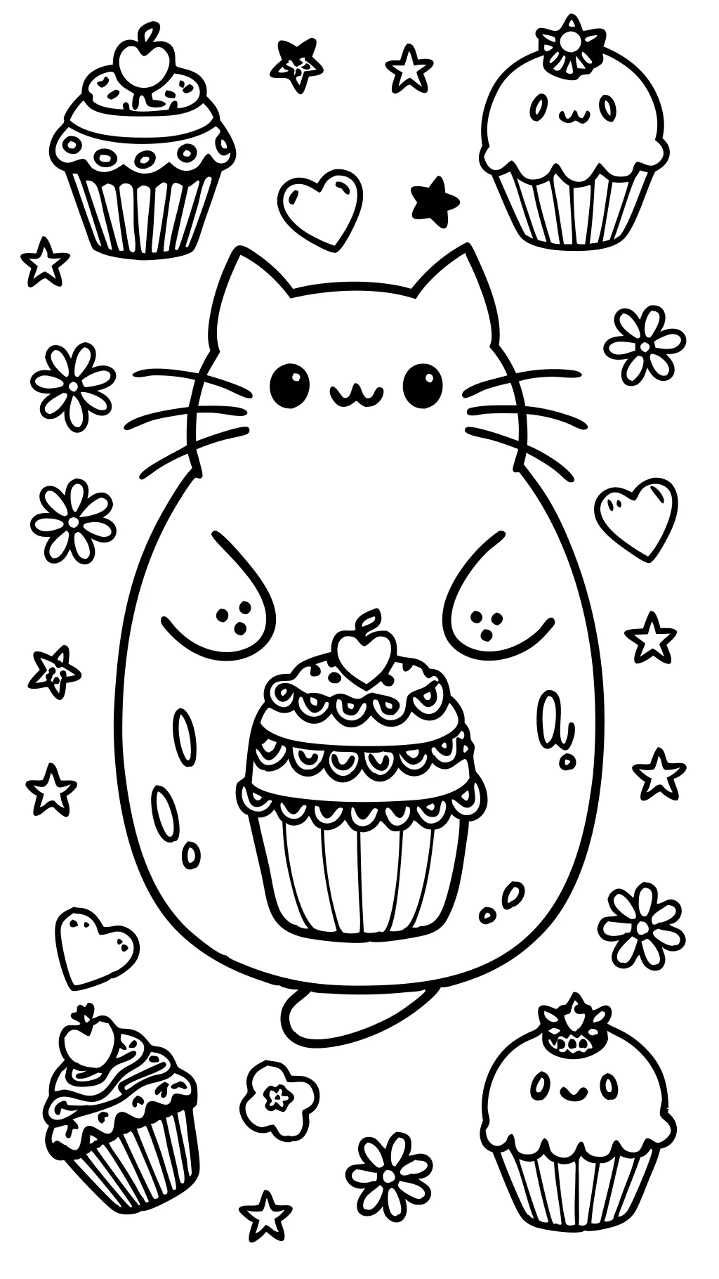 Página para colorear de pusheen